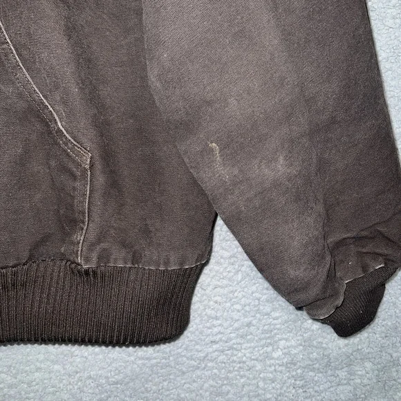 VTG Carhartt J130 Sandstone Active Jacket 2XL XXL Brown Quilted Lining Distress - Picture 13 of 13